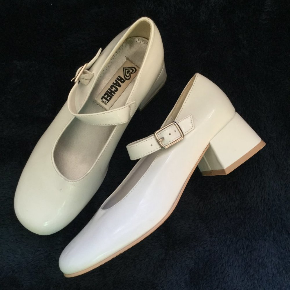 Rachel Kids White patent Mary Jane shoes sz 3
